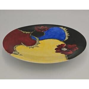 Antique Unique French Limoges Porcelain Plate w/ HandPainted Art Deco Design MCM